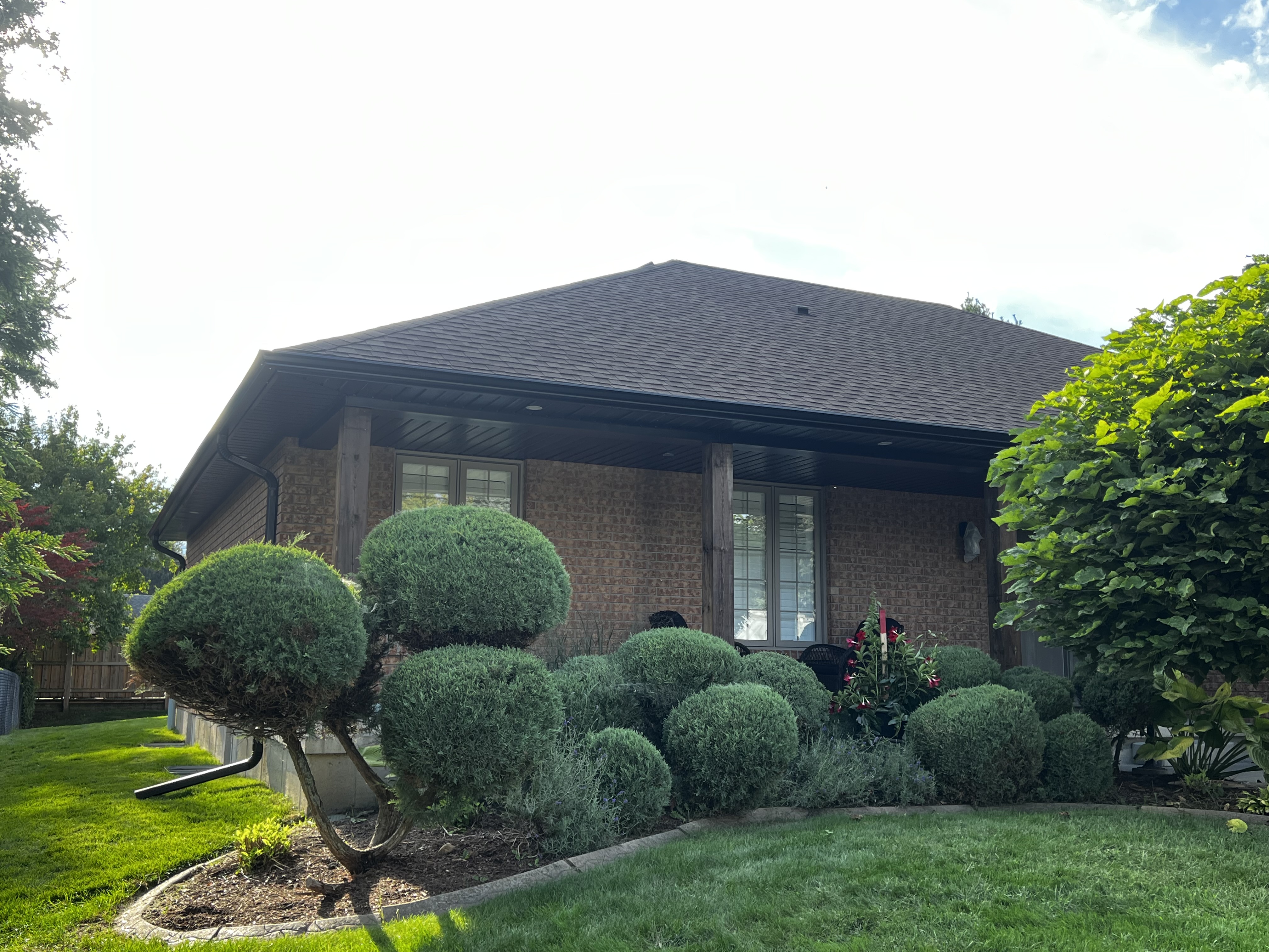 Soffit, pot lights, facia, trough &siding in Kitchener — after photo